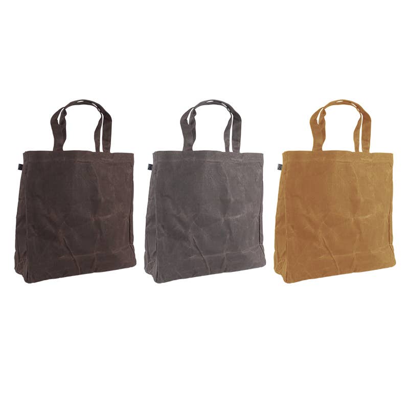 Waxed Canvas Shopping Bag, 3 Asst. Colors - Medium
